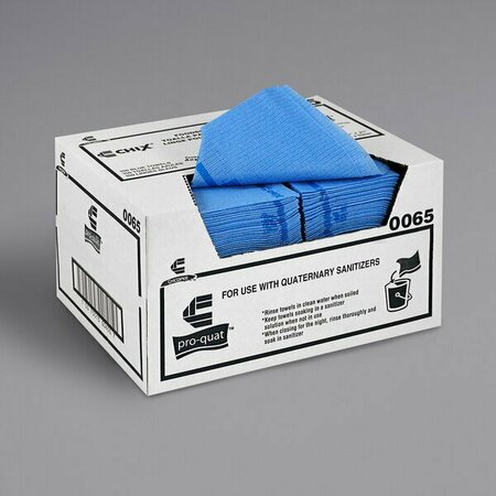 CHICOPEE 0065 Chix Pro-Quat 13'' x 21'' Blue Medium-Duty Foodservice Towel - 150/Case, 150PK 2480065